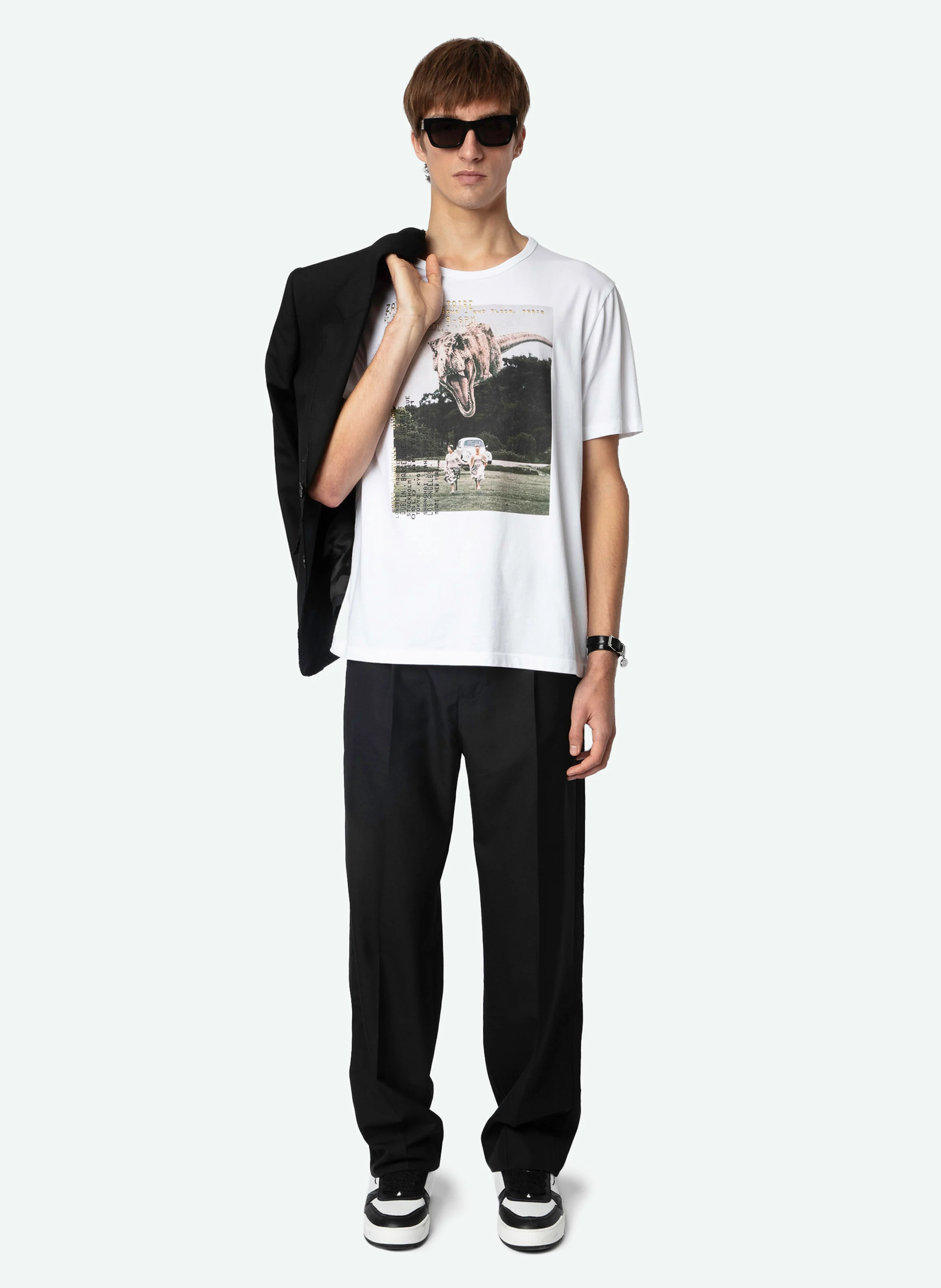 TED - Tee-shirt droit en coton bio sérigraphié | Blanc