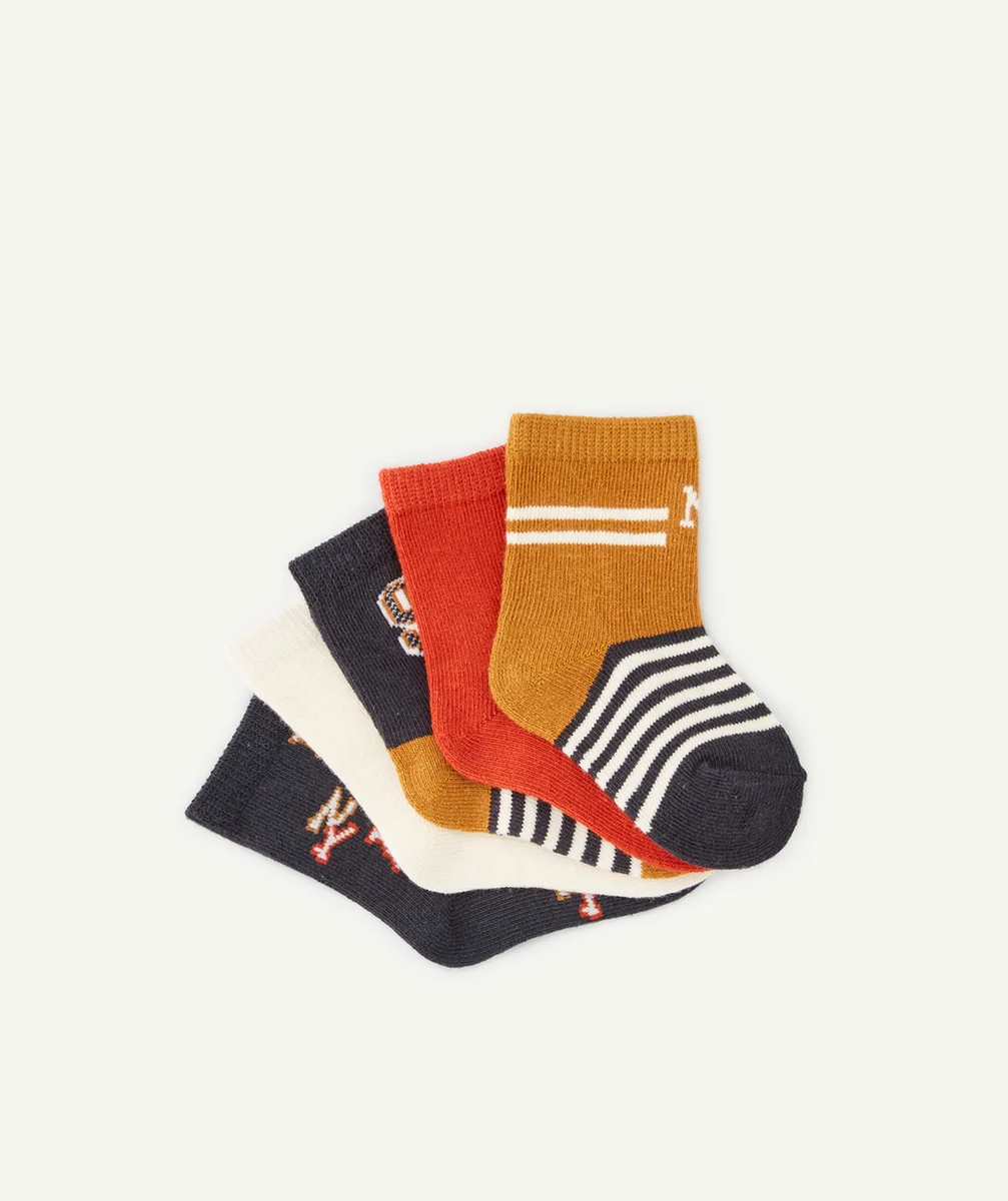 LOT DE 5 CHAUSSETTES BÉBÉ GARÇON THÈME NEW YORK