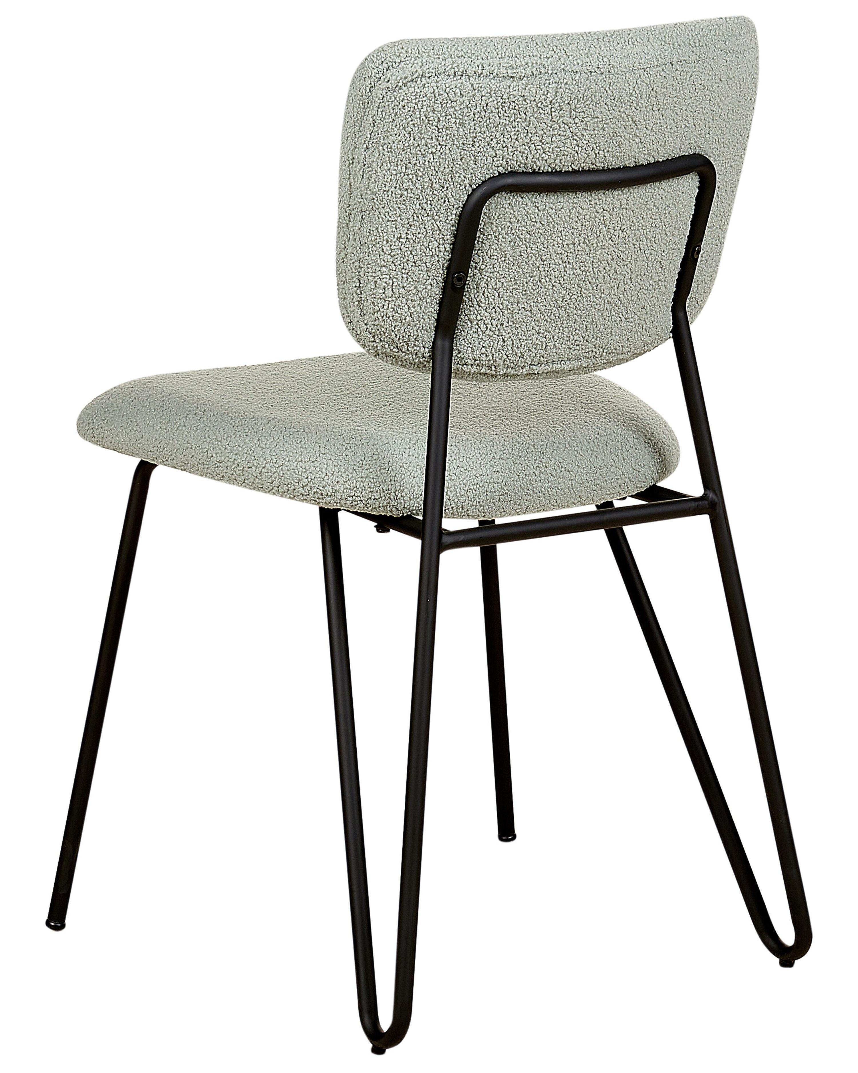 Set van 2 eetkamerstoelen NELKO Bouclé Lichtgroen