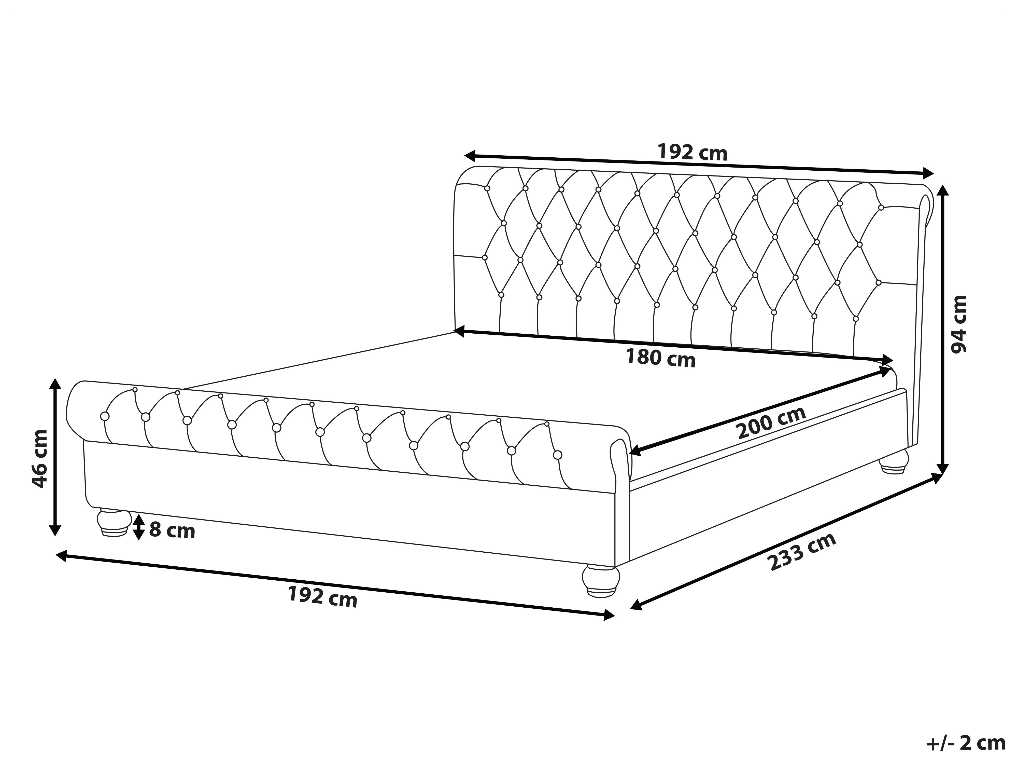 Waterbed Fluweel AVALLON 180 x 200 cm Zwart