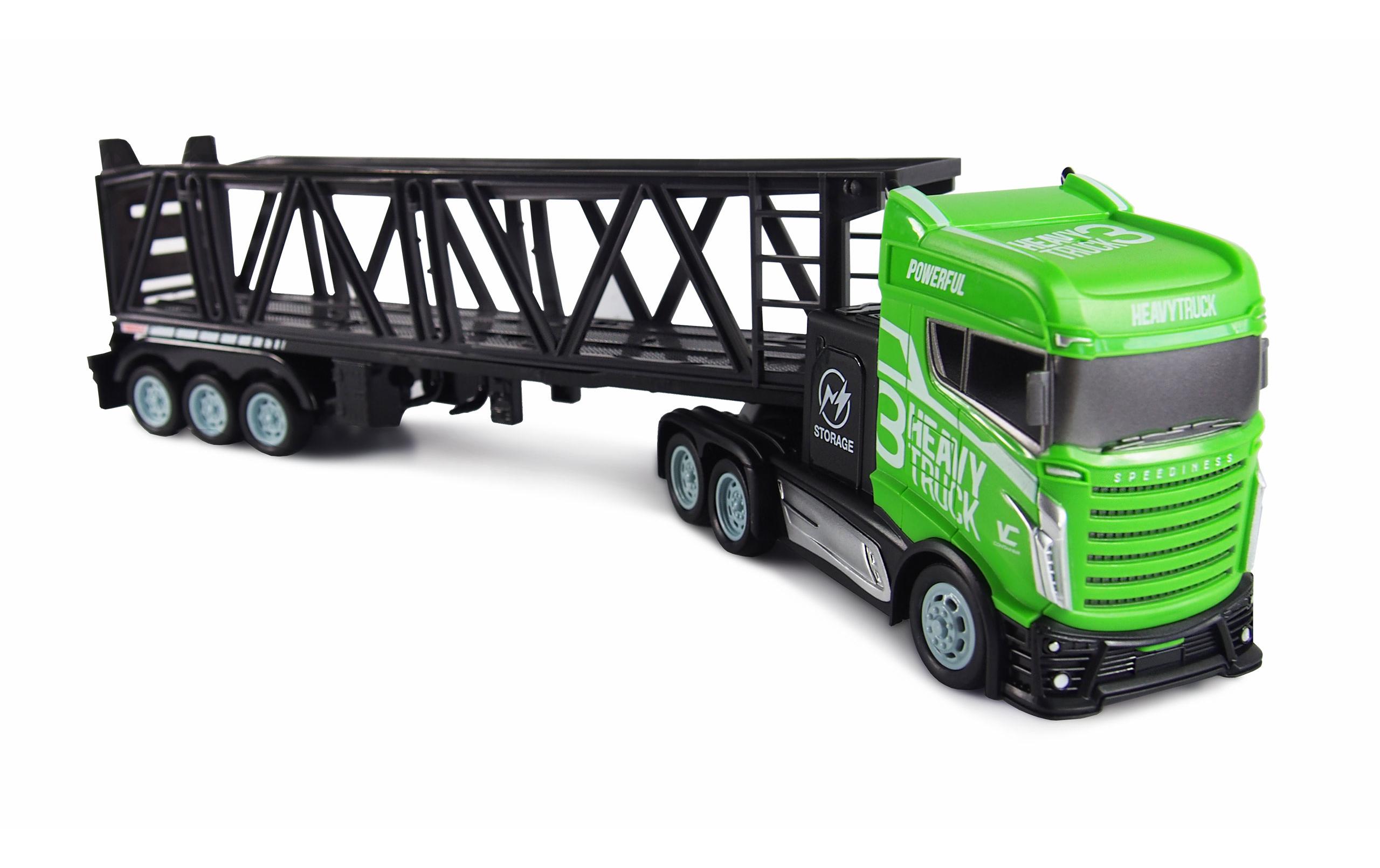 Lastwagen mit Autotransporter Auflieger RTRRC Sattelzug mit Anhänger