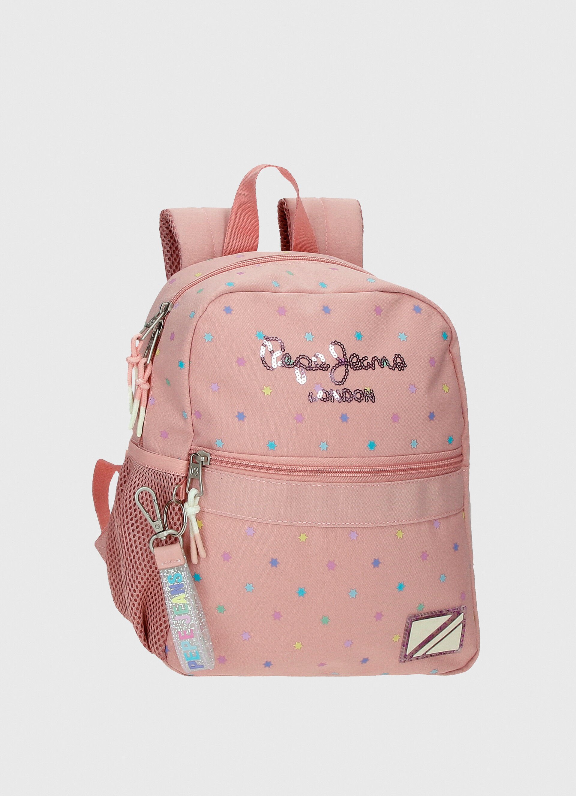 Mochila com logo e detalhes em strass - rosa claro, tamanho único