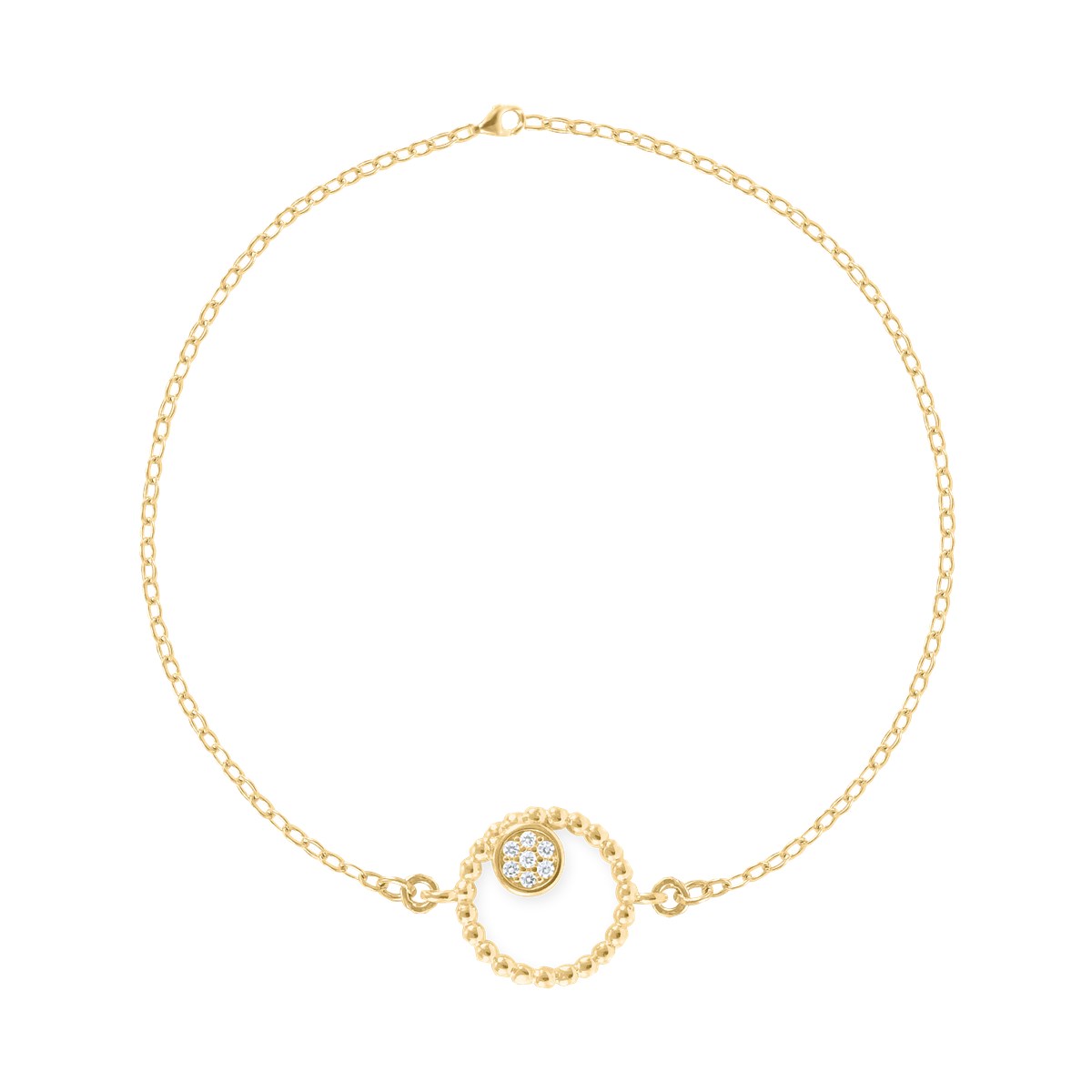 Bracelet plaqué or avec oxydes de zirconium