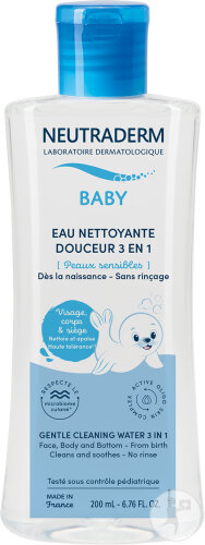 Neutraderm Baby Eau Nettoyante Douceur 3en1 Flacon 200ml