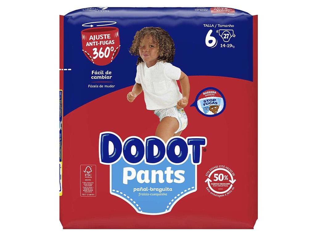 FRALDAS CUECA PANTS DODOT T6 14-19KG 27 UN