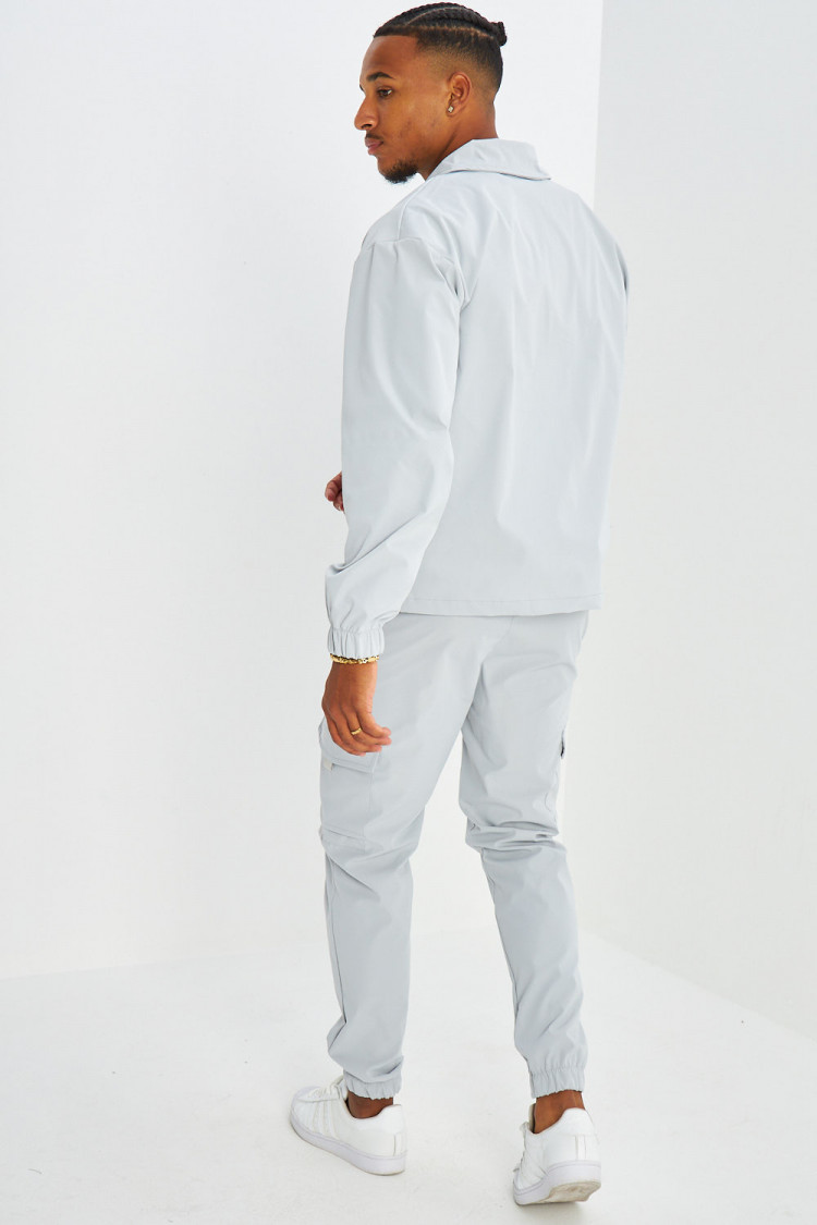 Ensemble 2 pièces veste + jogging cargo gris