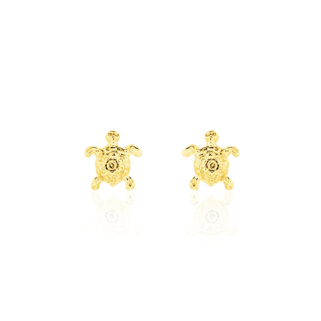 Boucles D'oreilles Puces Almahae Tortue Or Jaune