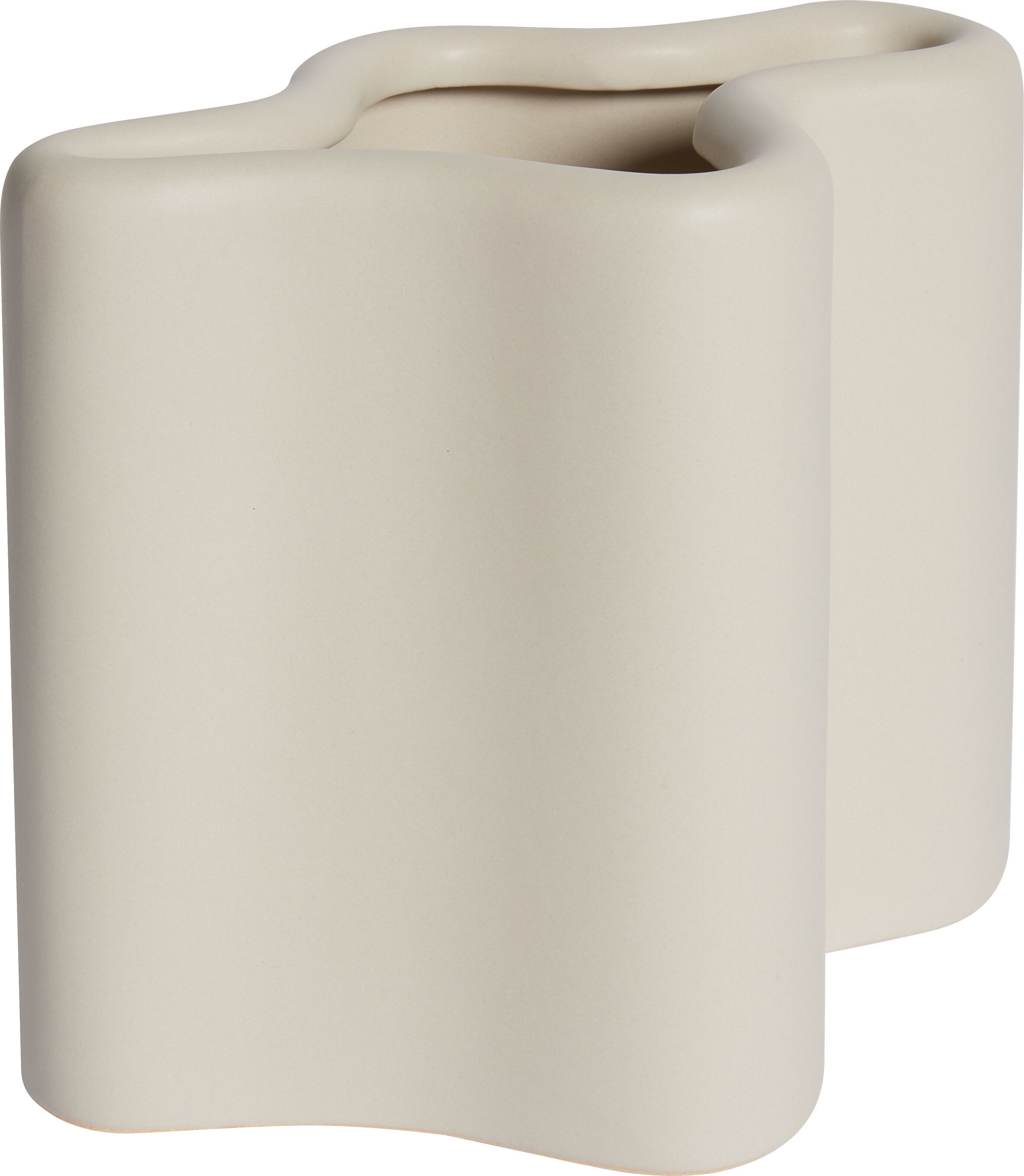 NOLA Vase - Beige / B: 12.5 cm x T: 18.2 cm x H: 15.5 cm