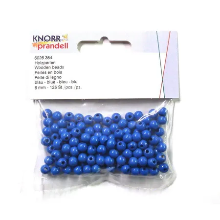 Knorr Prandell Holzperlen 6mm, blau, 125 Stück