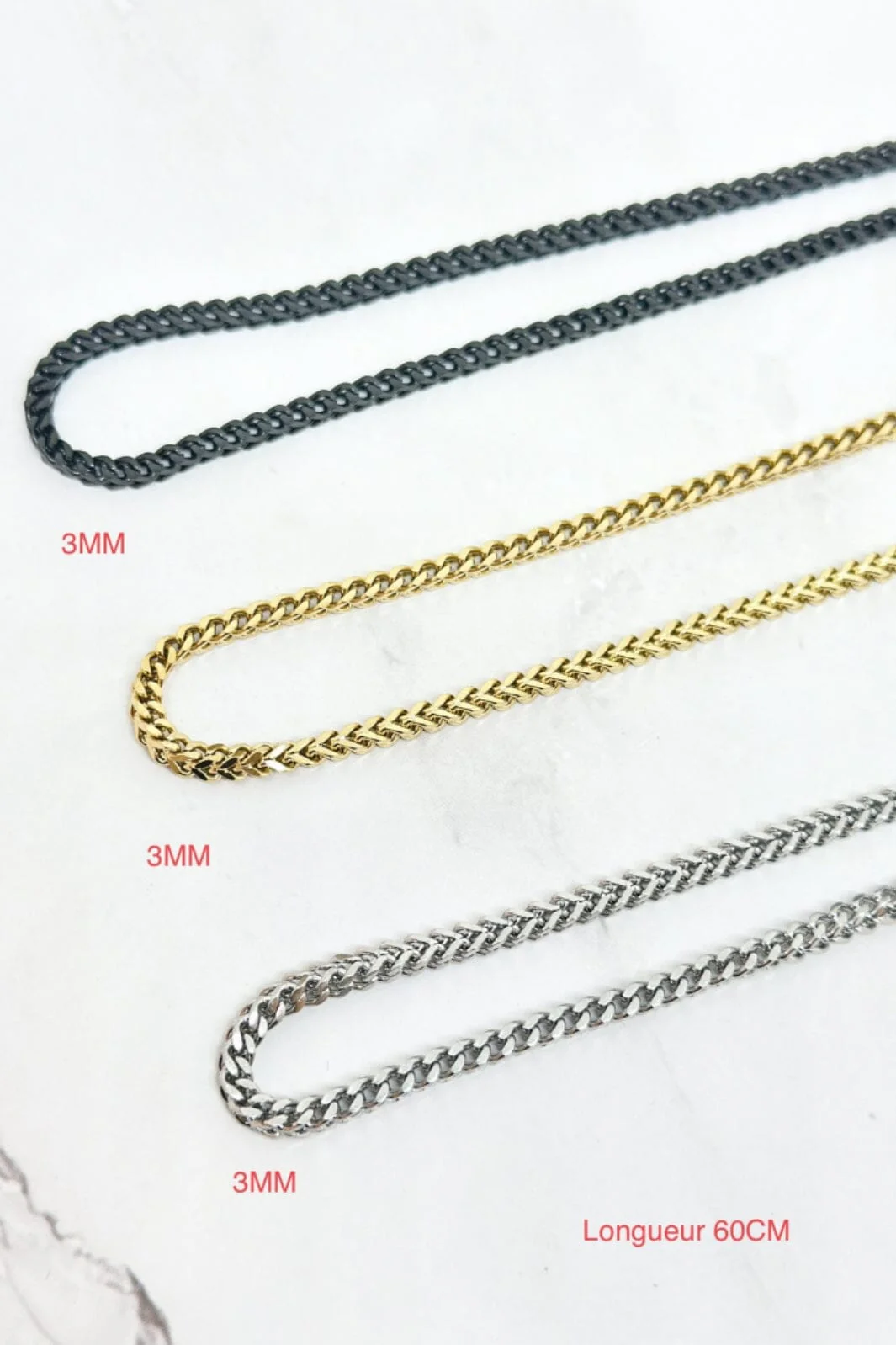 Mellow Moon Necklace Figaro Mesh F9023 forgyldt