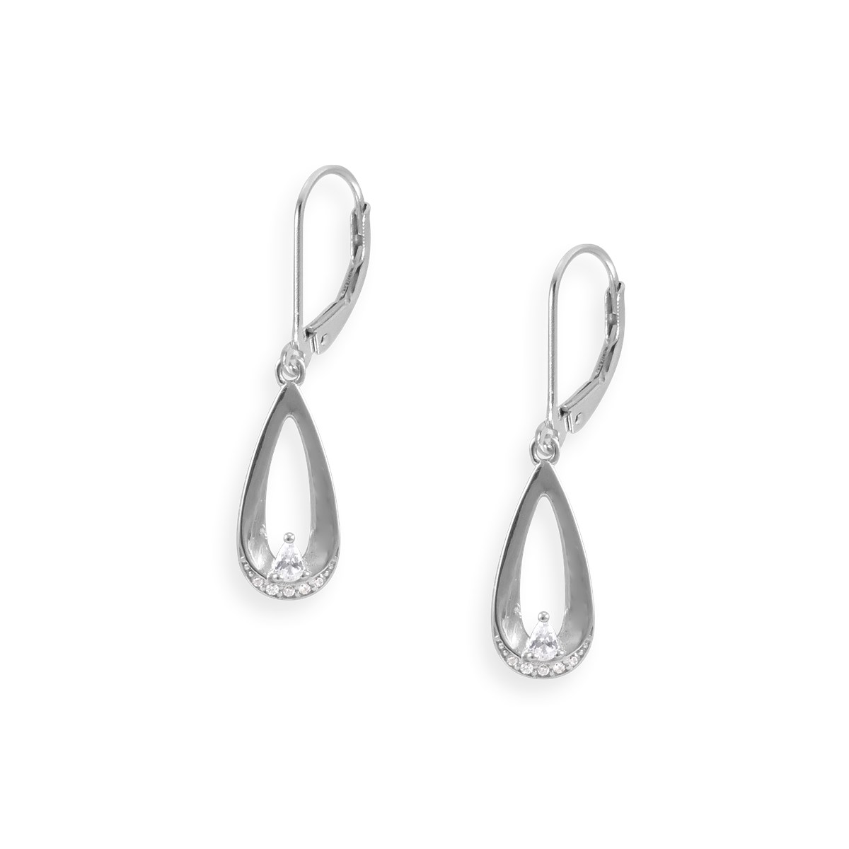 Boucles d'oreilles en argent 925 rhodié avec oxydes de zirconium