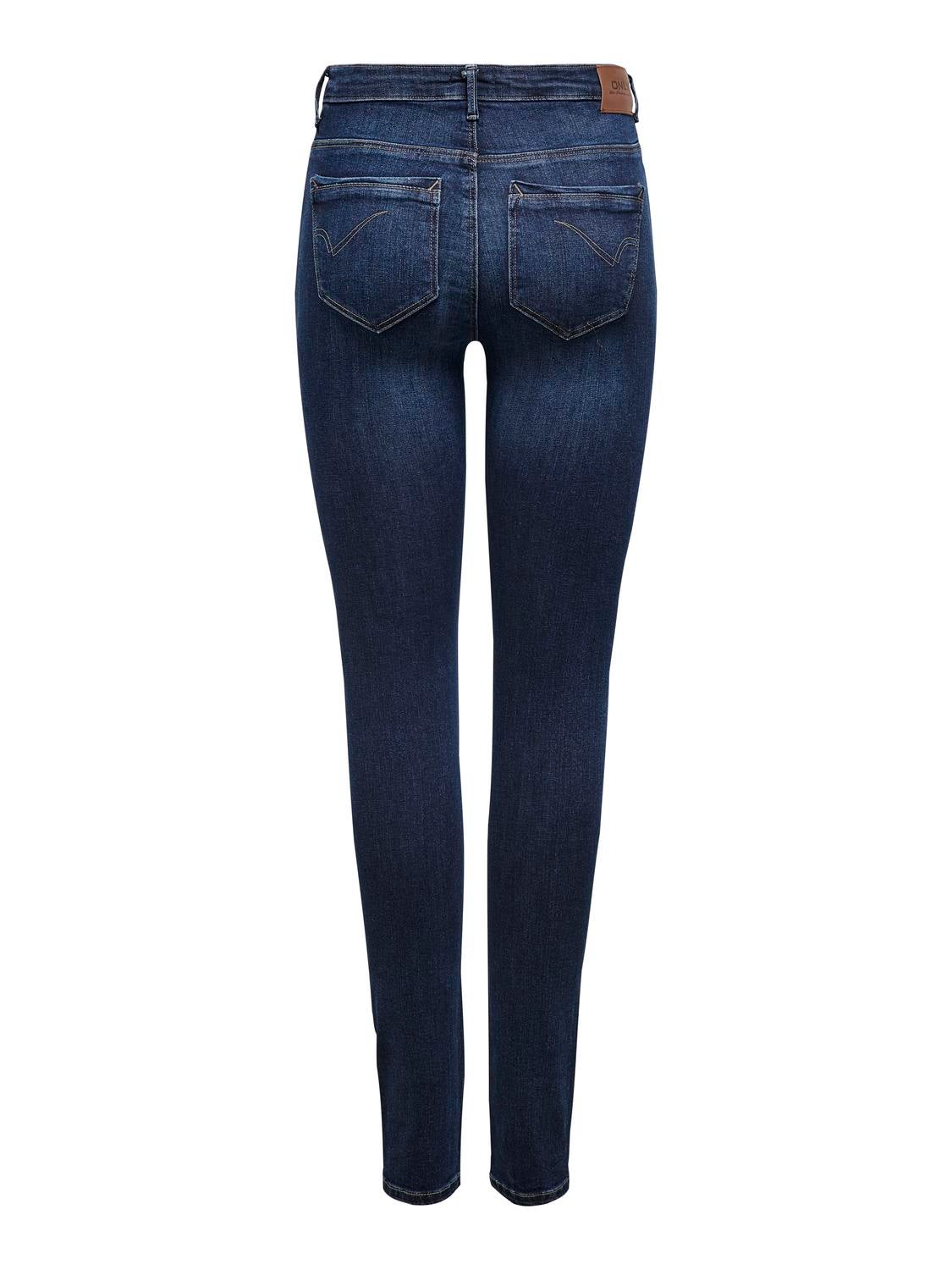 ONLPAOLA Hohe Taille Skinny Fit Jeans Dark Blue Denim