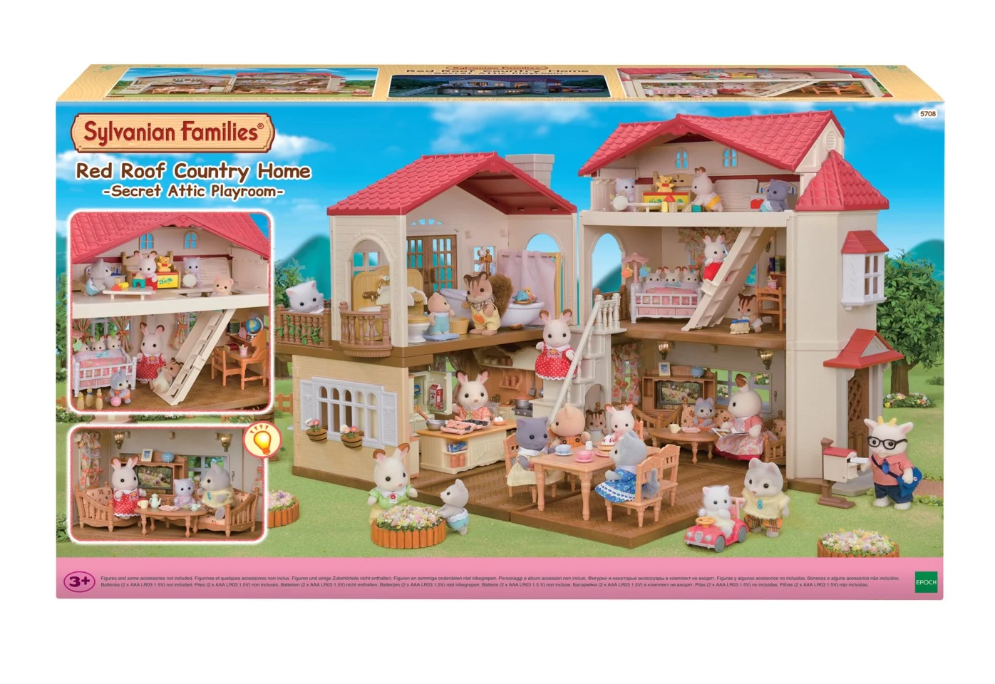 Sylvanian Families - Byhus med Lys - med det hemmelige loftsrum (5708)
