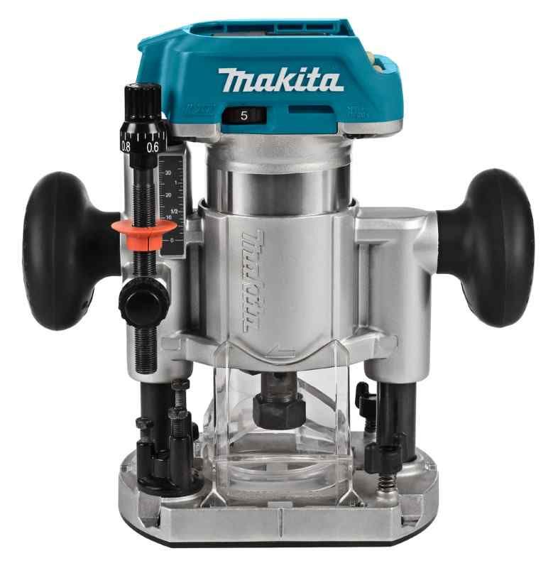 Makita DRT50ZJX9 18V Boven- en kantenfrees met diverse voeten, in mbox met geleiderail adapter