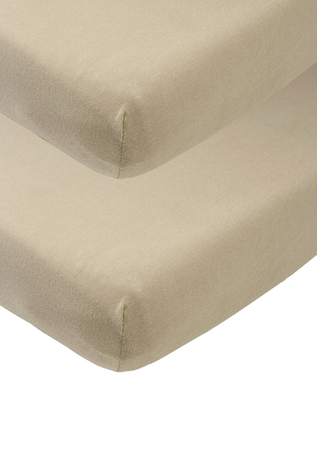 katoenen wieg hoeslaken - set van 2 40x80/90 cm taupe