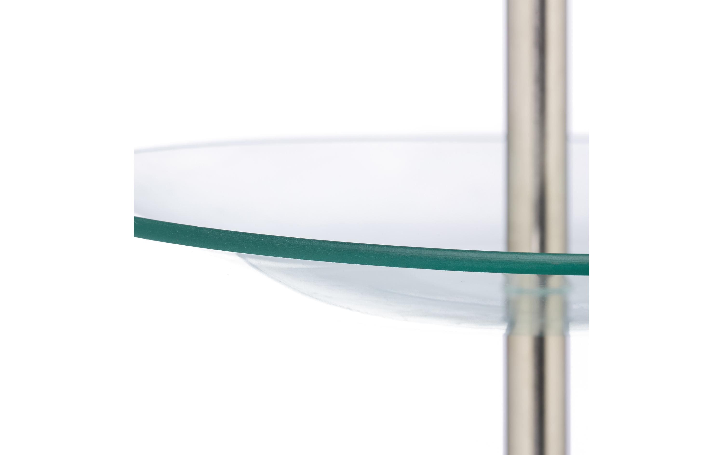 Etagere rund, 3-stufig, Silber/TransparentServierständer aus Glas und Edelstahl