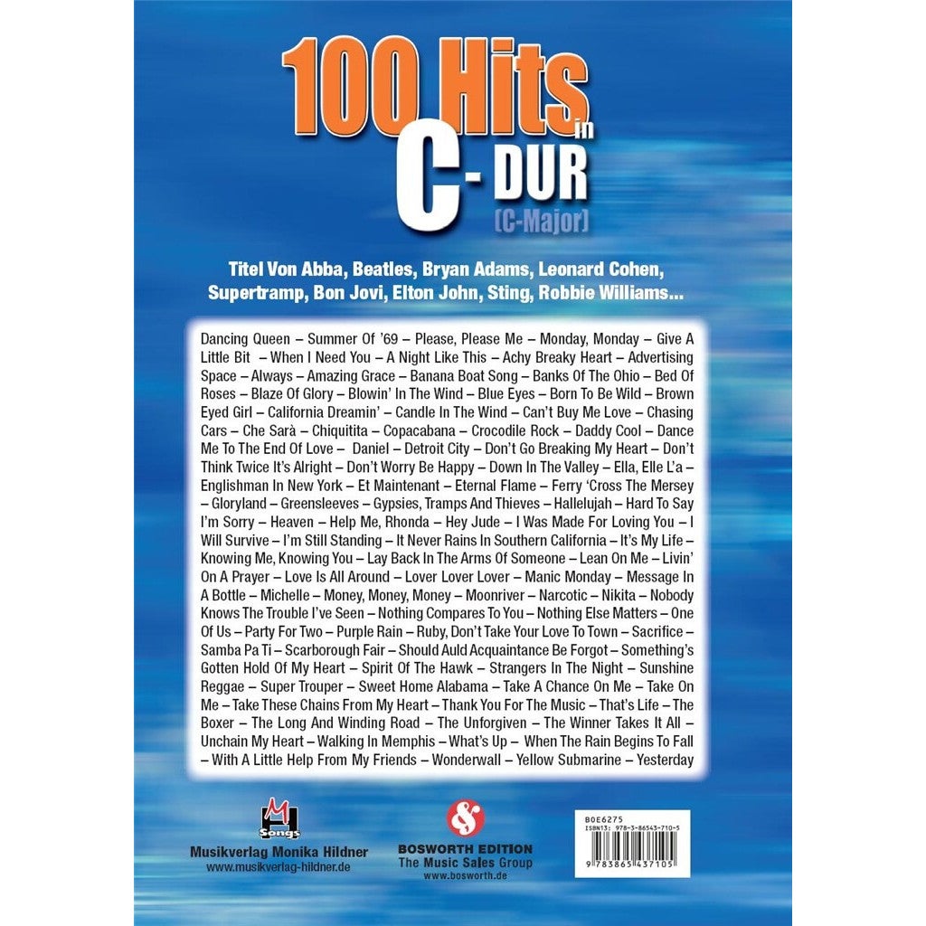 Bosworth 100 Hits In C-Dur - Band 5 songboek voor piano, keyboard en zang