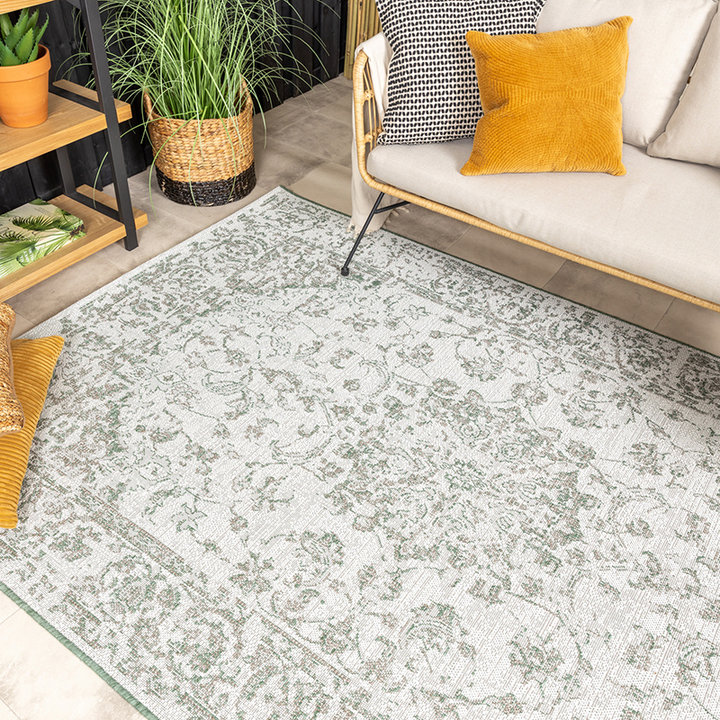 Vintage buitenkleed - Victoria Oriental Groen | Stijlvol