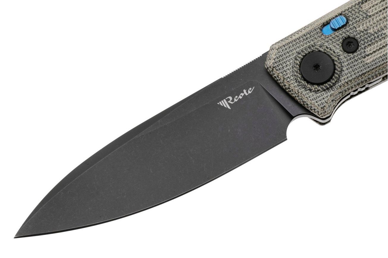 Reate PL-6 PVD Nitro-V, Green Black Micarta, zakmes