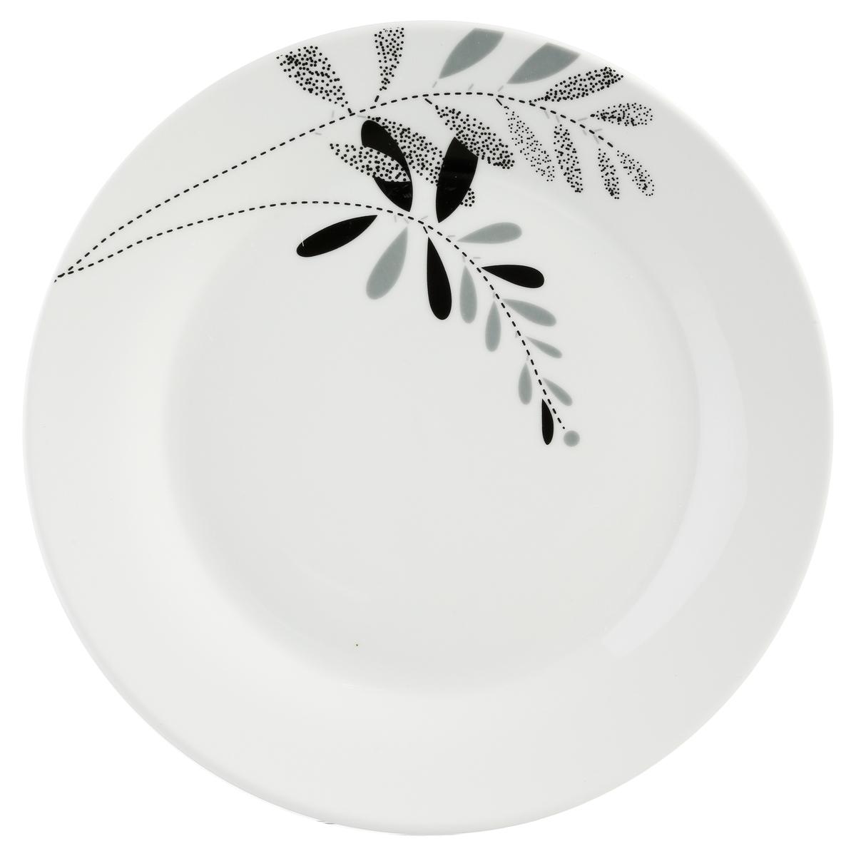 SERVICE 18 PIECES FLORAL GRIS