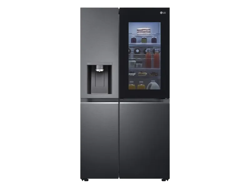 LG GSXV90MCAE - Køleskab/fryser - side ved side med vanddispenser, isdispenser - Wi-Fi - bredde: 91.3 cm - dybde: 73.5 cm - højde: 179 cm - 635 liter - Klasse E - kulsort