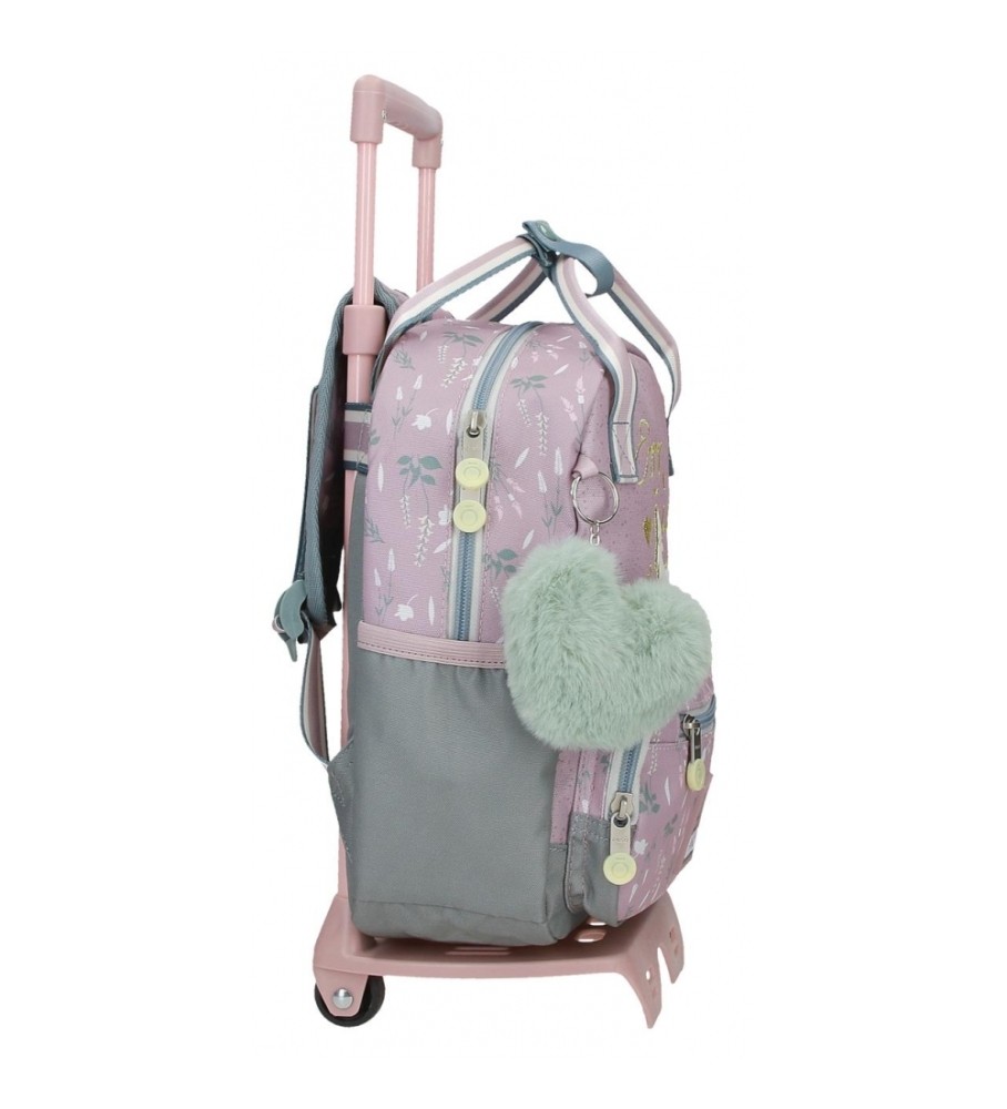 Mochila Enso Beautiful Day de 28 cm com rodas, roxa