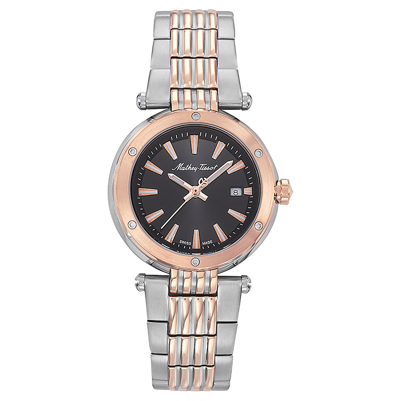Mathey-Tissot Montre Femme Quartz en Acier Neptune argenté/doré rose