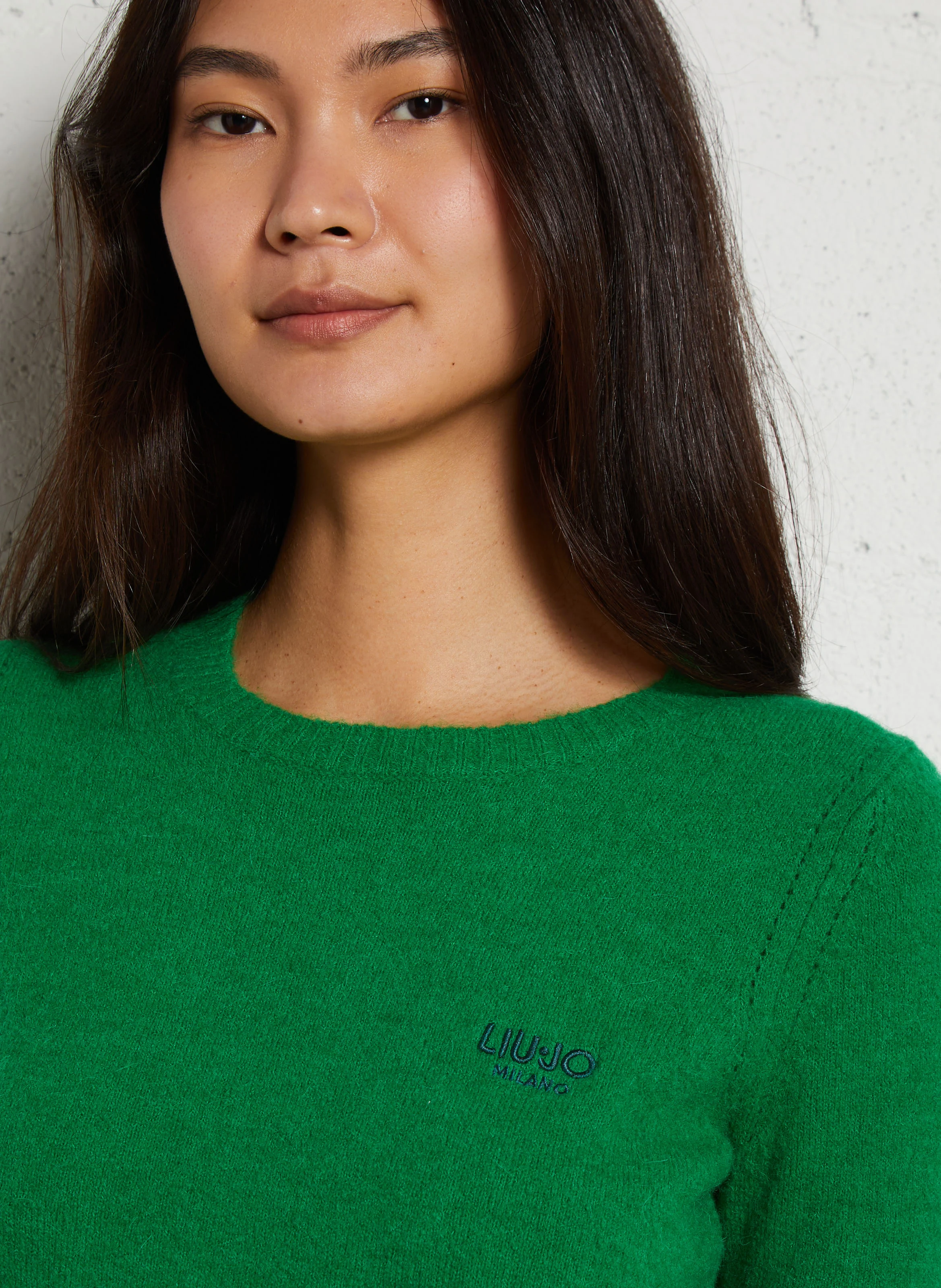 Pull droit col rond | Vert