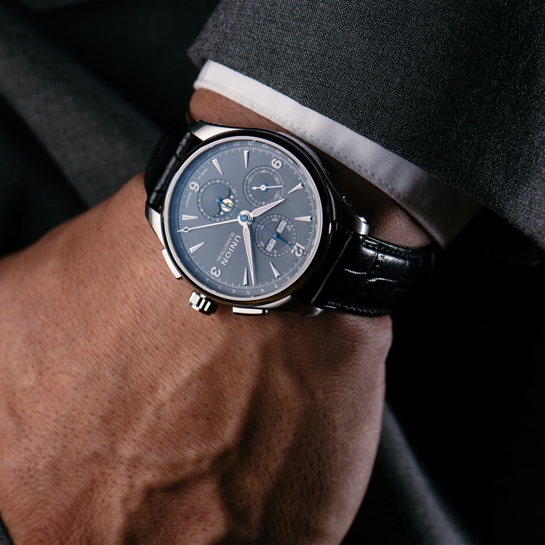 Union Glashütte Belisar Chronograph Mondphase Grau 42mm