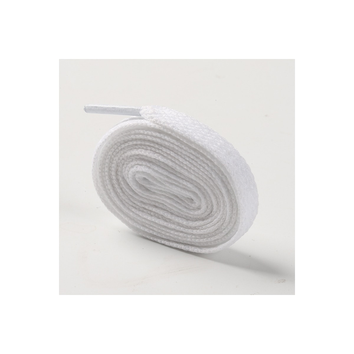 Flate skolisser i polyester, 4 par skolisser Hvit M