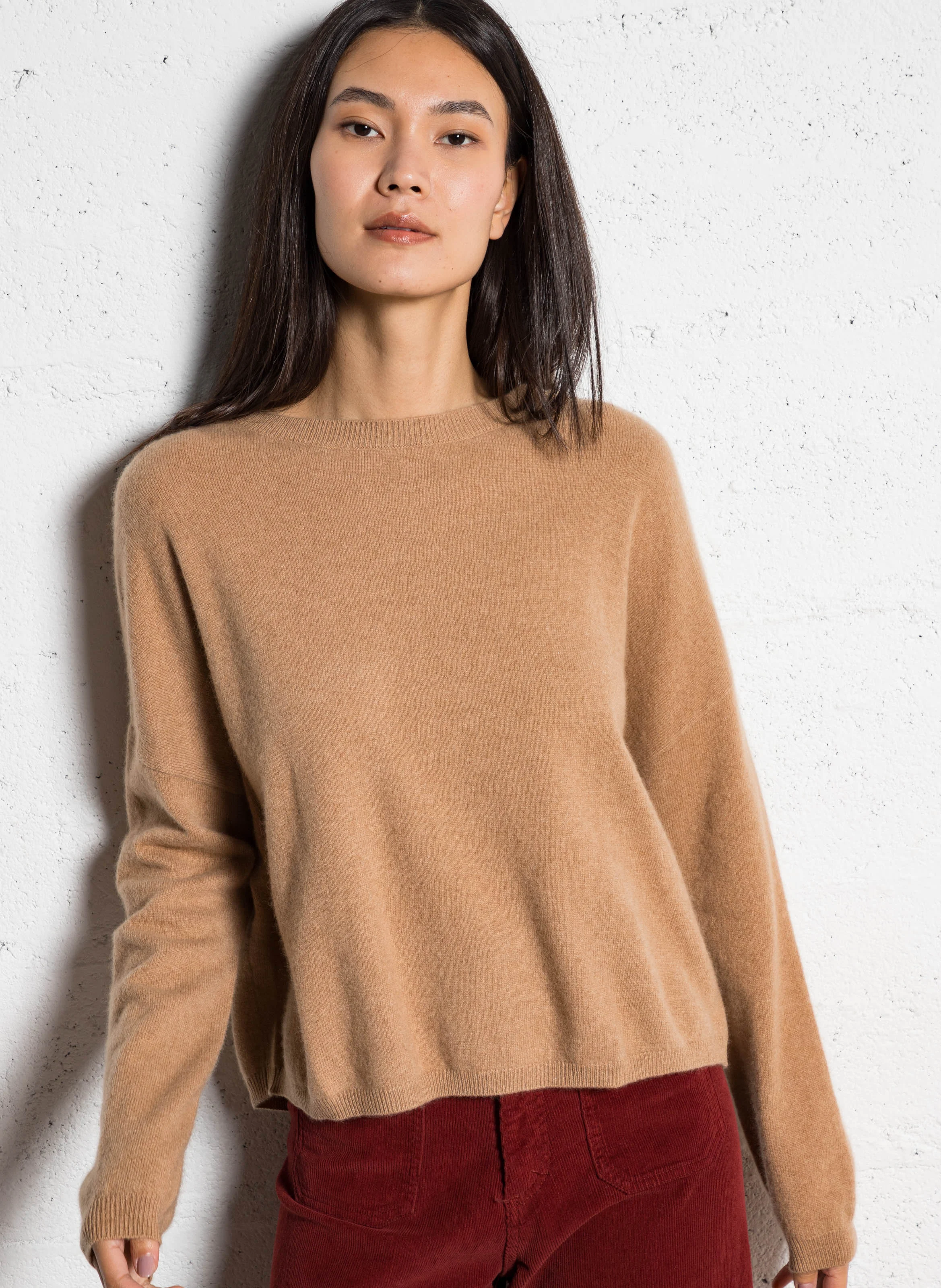 MONA - Pull col bateau en cachemire | Marron