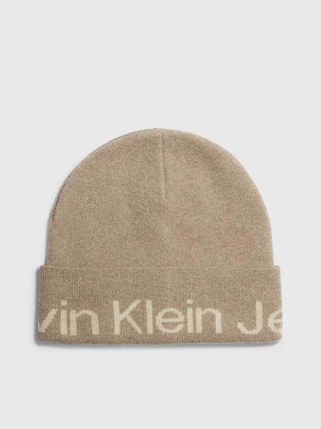 Gorro com logotipo em mistura de lã