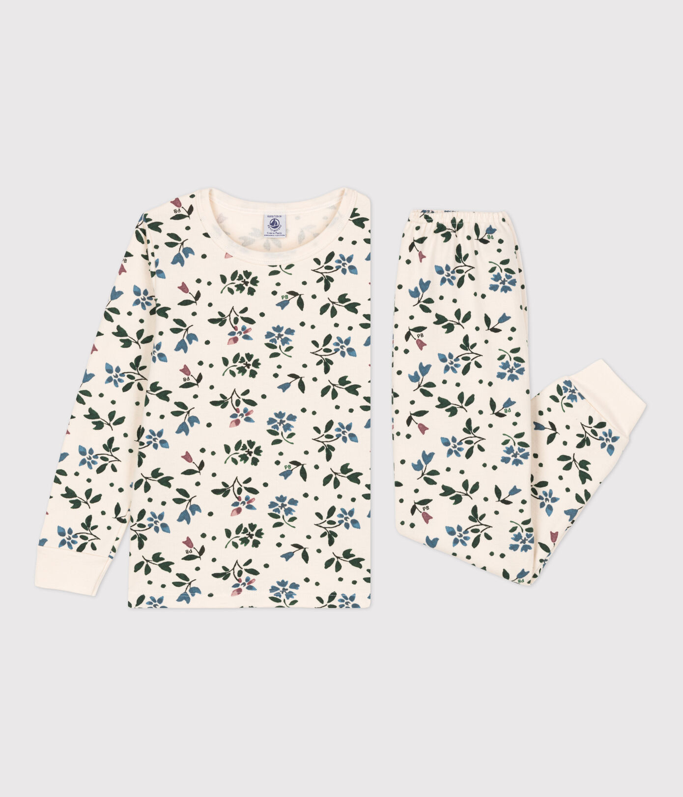 Pyjama fleur petite fille en molleton
