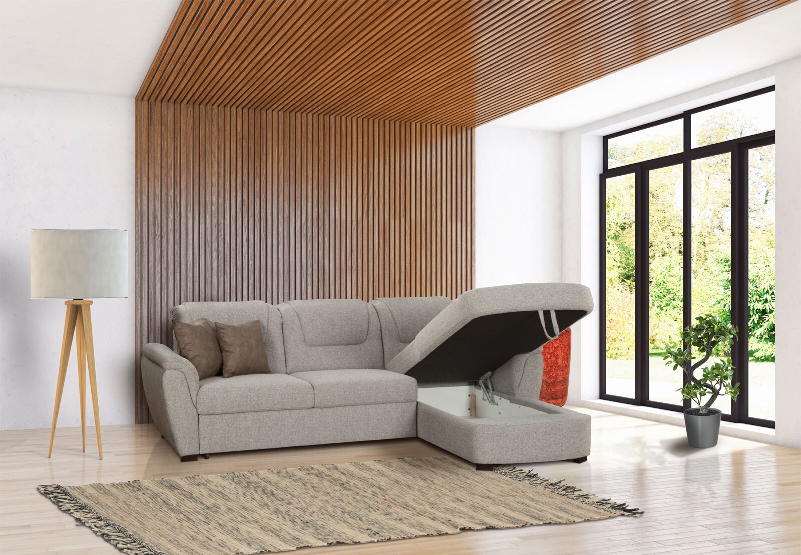 Ecksofa Modena 274x94x198 cm beige