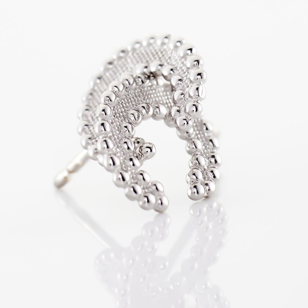 Boucles D'oreilles Puces Vaea Argent Blanc