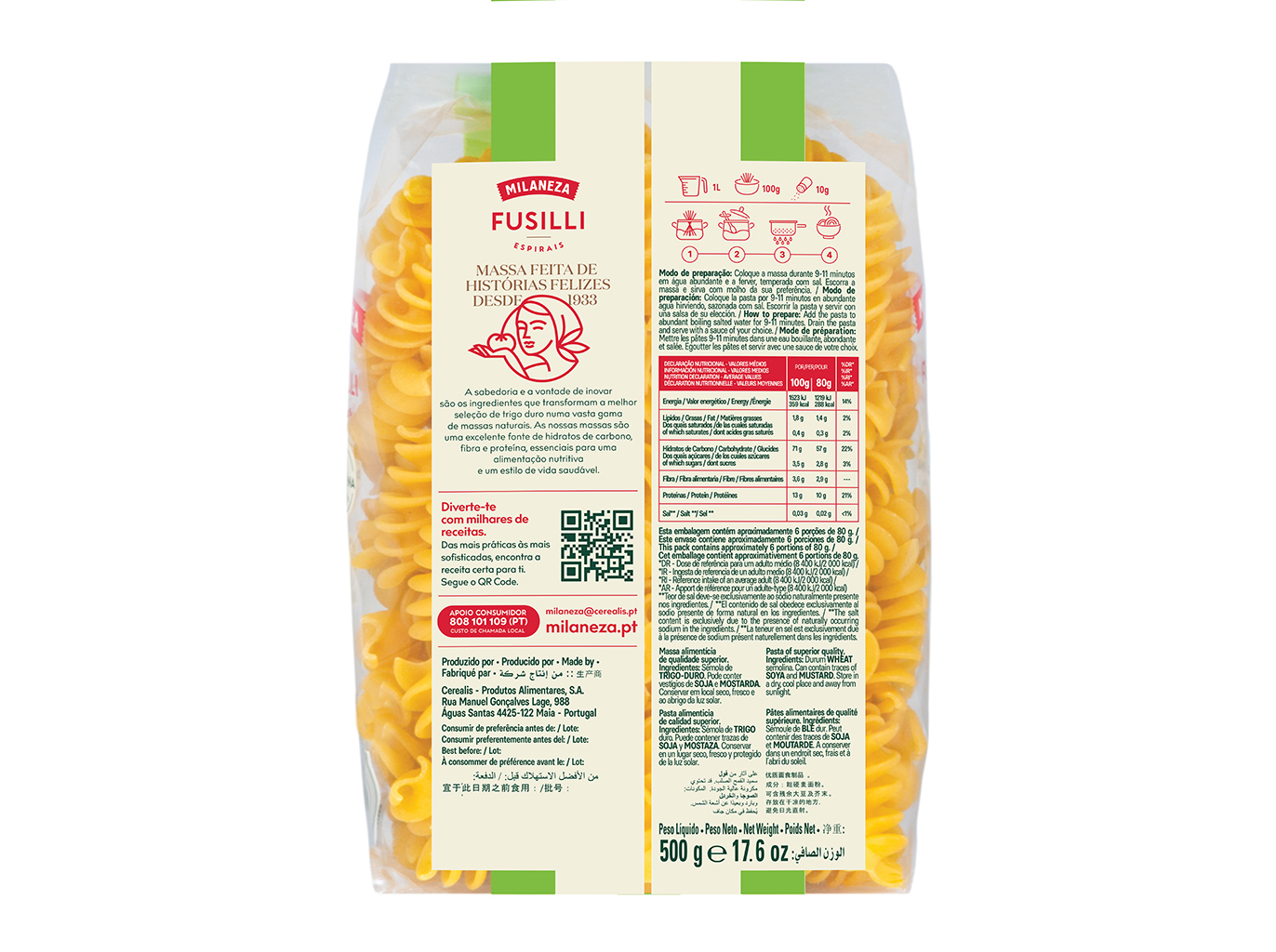 MASSA MILANEZA ESPIRAIS 500G