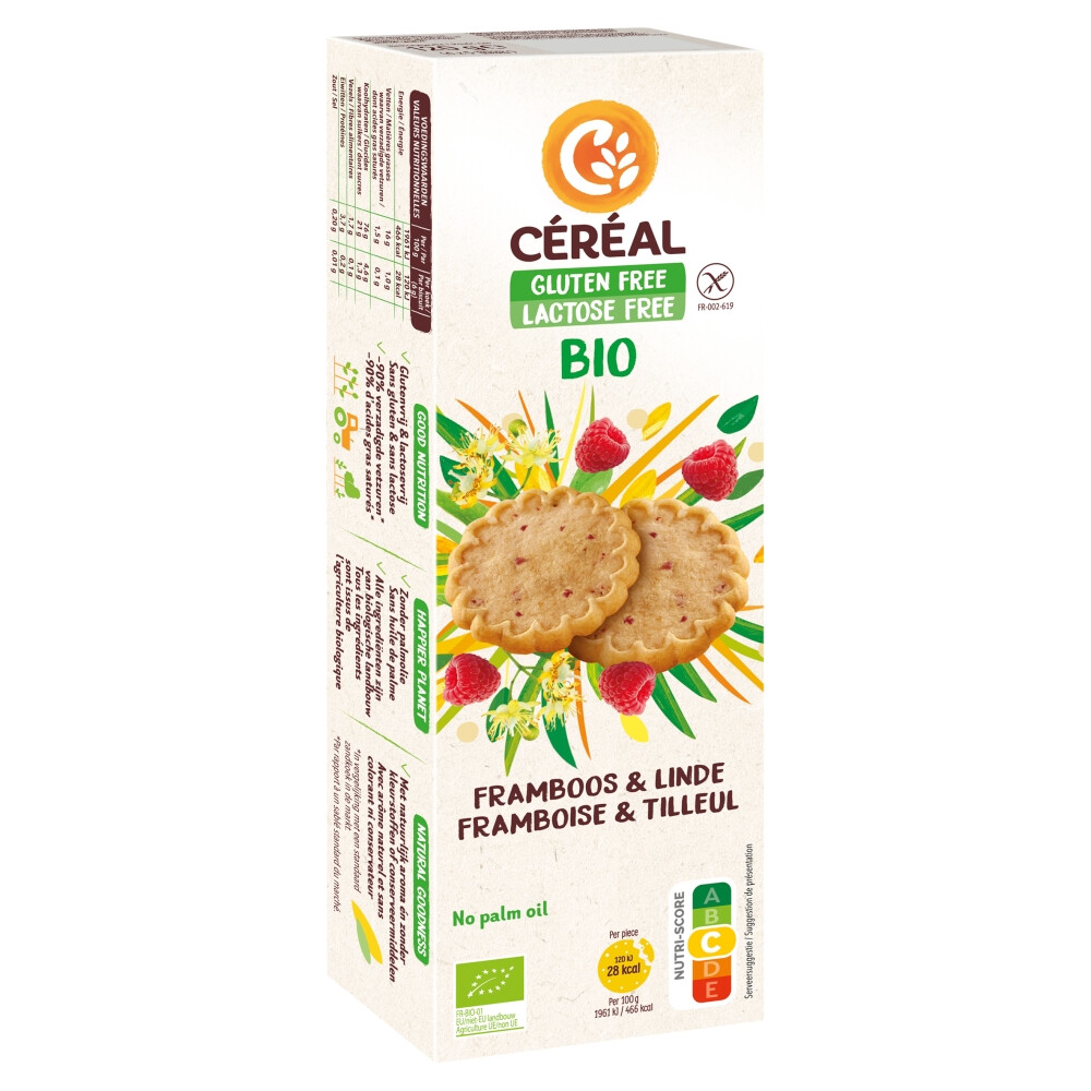12x Céréal Zandkoek Framboos Lindbloesem120 gr