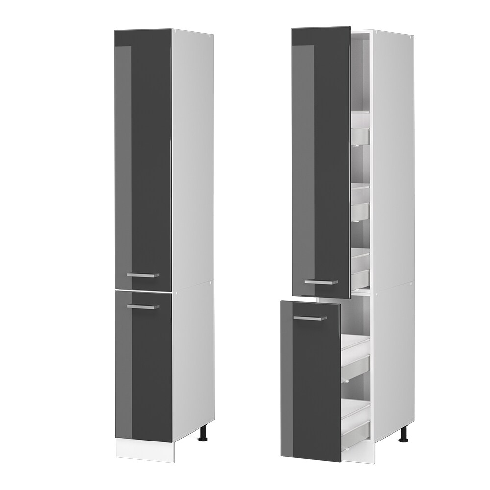 Vicco Apothekerhochschrank Küchenschrank Küchenzeile R-Line 30 cm Weiß Anthrazit Hochglanz