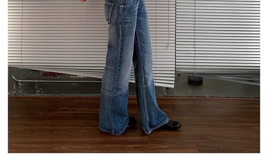Rosesand - Lage taille flared jeans met riemlussen