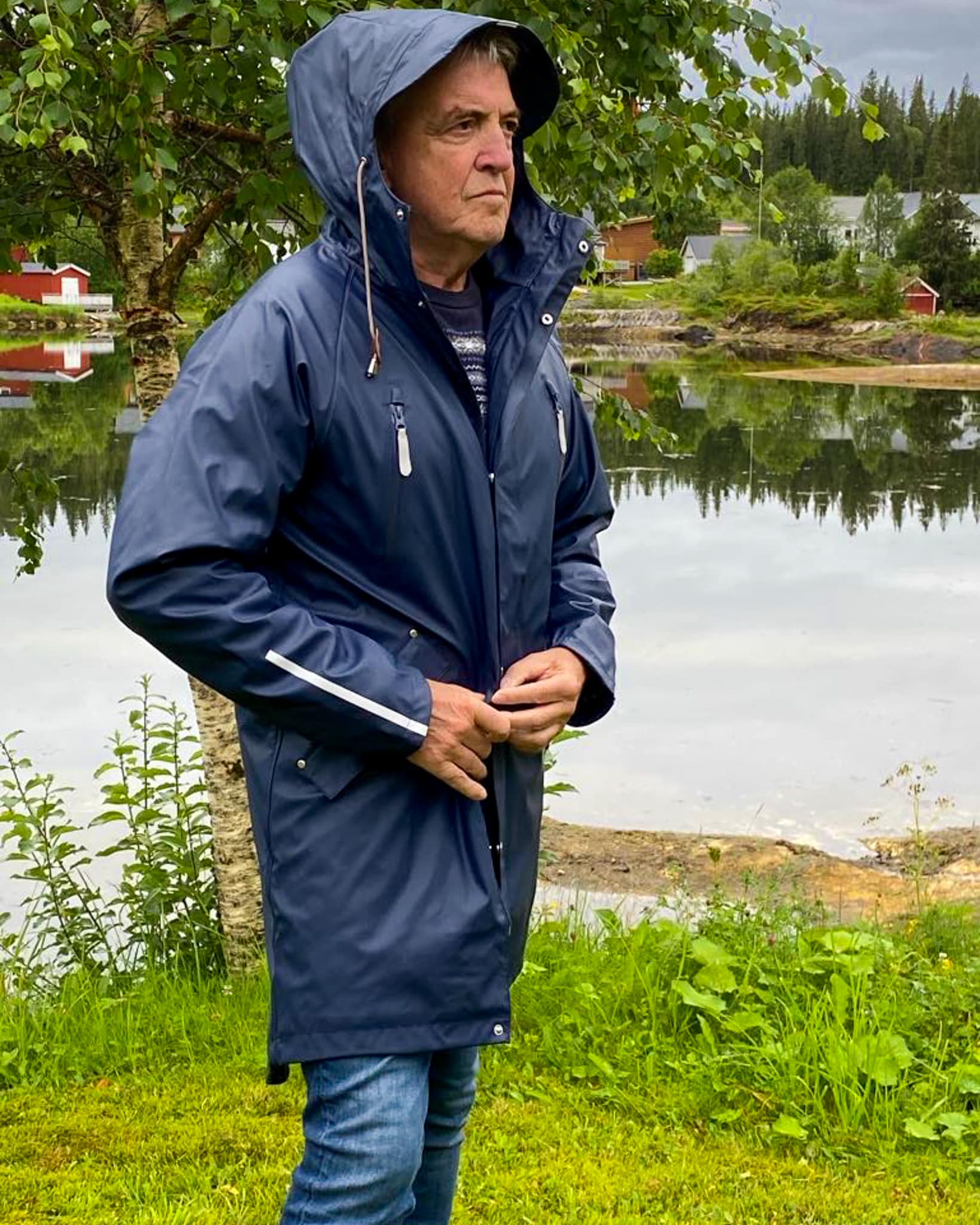 Kattnakken Regnparkas Ekstra Ermlengde, Voksen<br>Fôret Regnparkas til Voksne –unisex-modell, Perfekt for Øsende Regnvær!