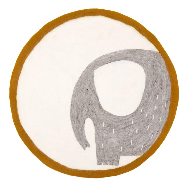 Muskhane Tapis Pasu Elephant en feutre | Ocre
