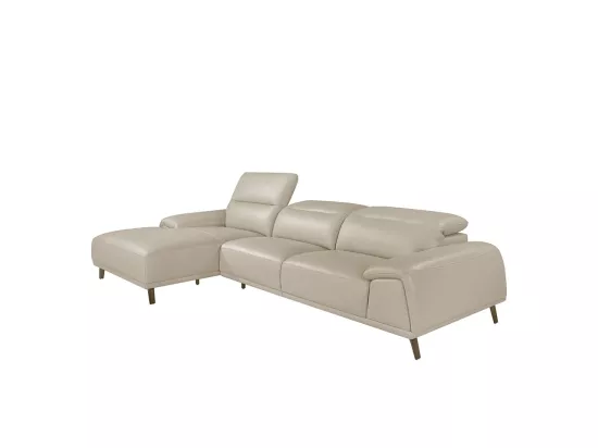 Chaise longue en cuir de vachette taupe 6149 ANGEL CERDA