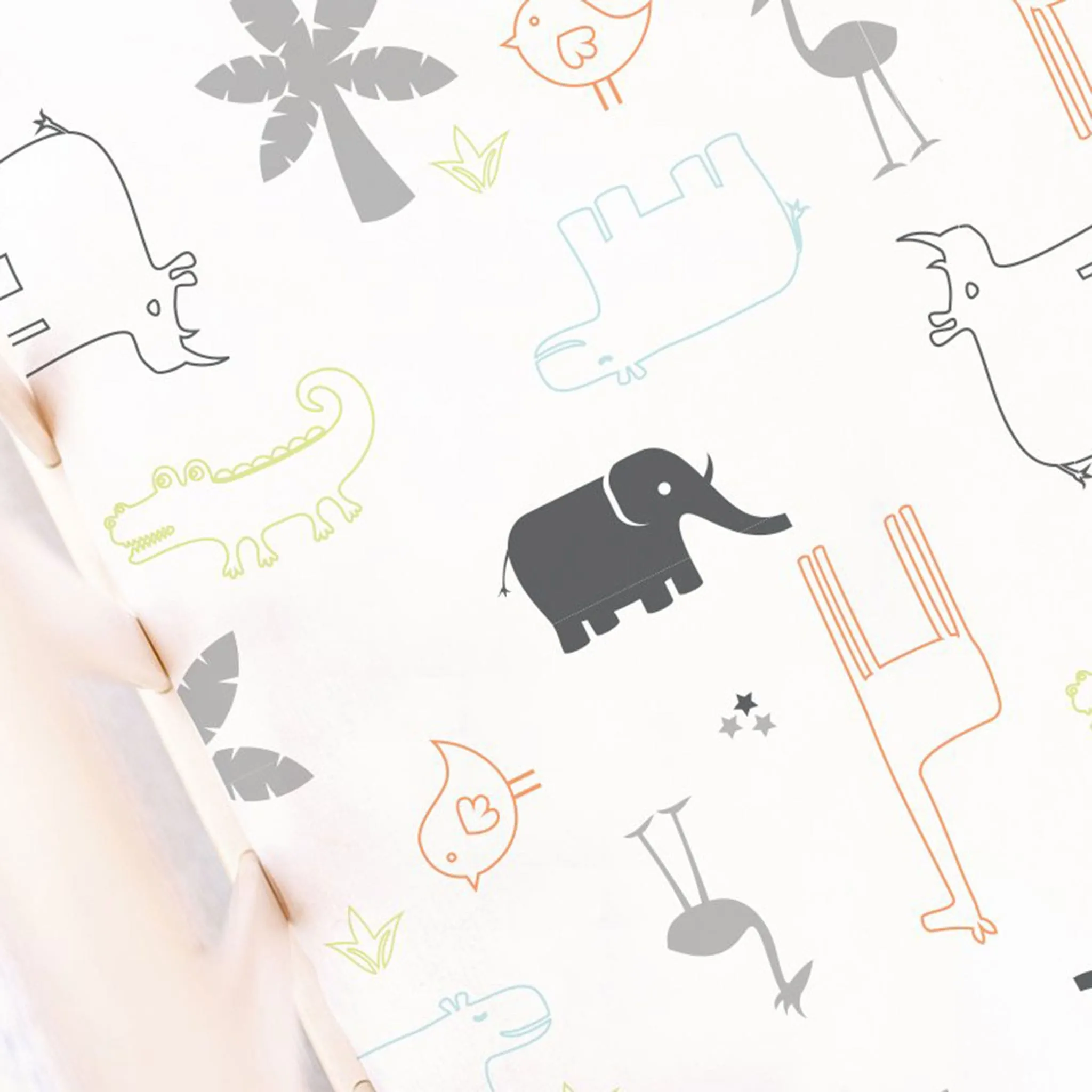 Kushies Drap Contour Percale pour Landau - Jungle