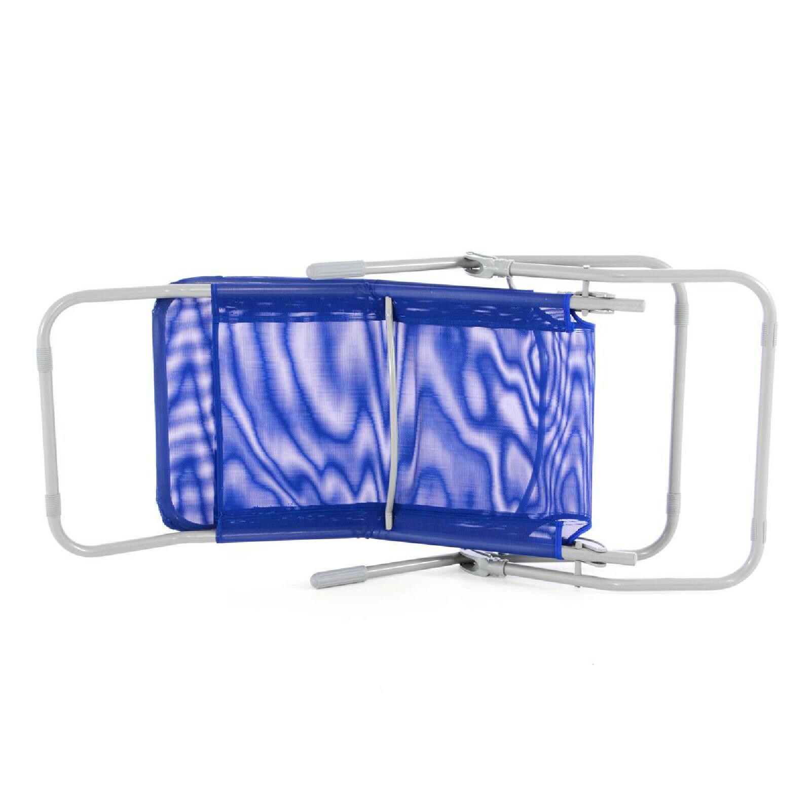 VCM 2x Gartenliege Bäderliege 160 cm Textilene Blau Armlehne Relaxliege klappbar