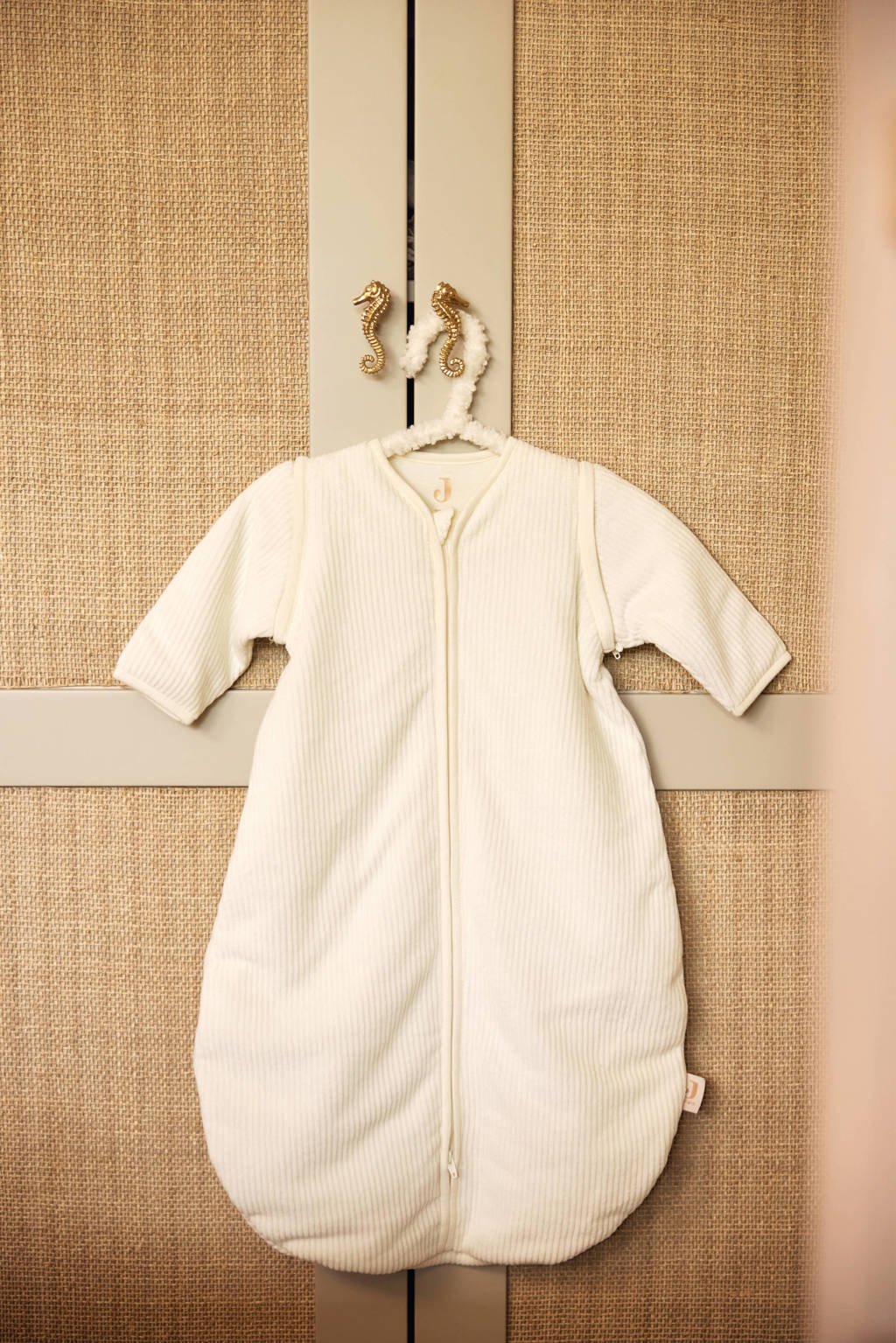 slaapzak met afritsbare mouw Rib - Ivory