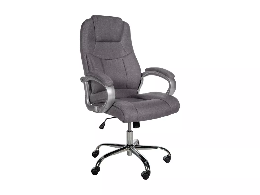 Chaise de bureau - Tissu & Métal chromé - Gris - XL Apoll