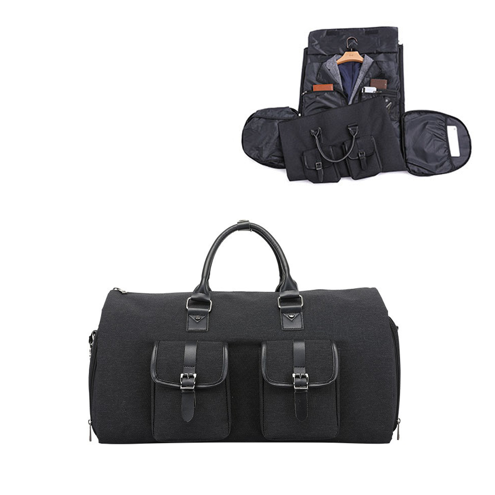3in1 Faltbare Reise Tasche Multifunktions Business Bag mit Integrierter Kleidertasche   Schuhfach - Schwarz