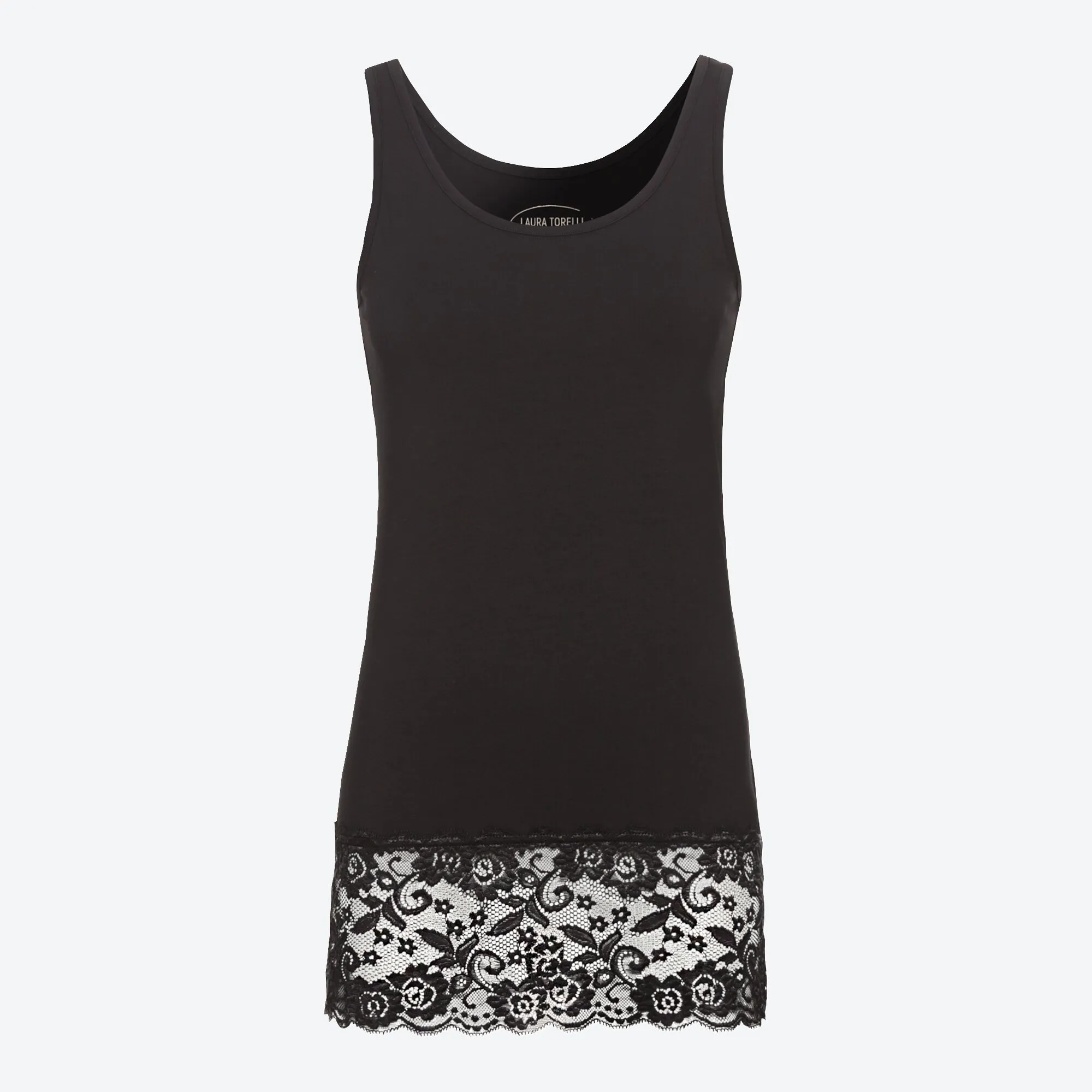 Damen-Longtop mit Spitze am Saum