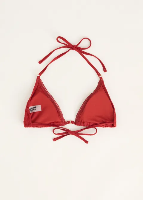 Triangel bikini top met schelpen rood (ROO.RS)