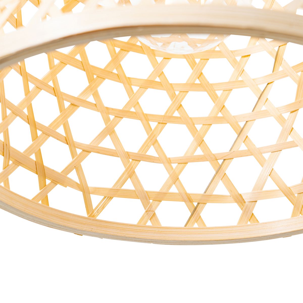 Oosterse hanglamp zwart met bamboe - Rayan